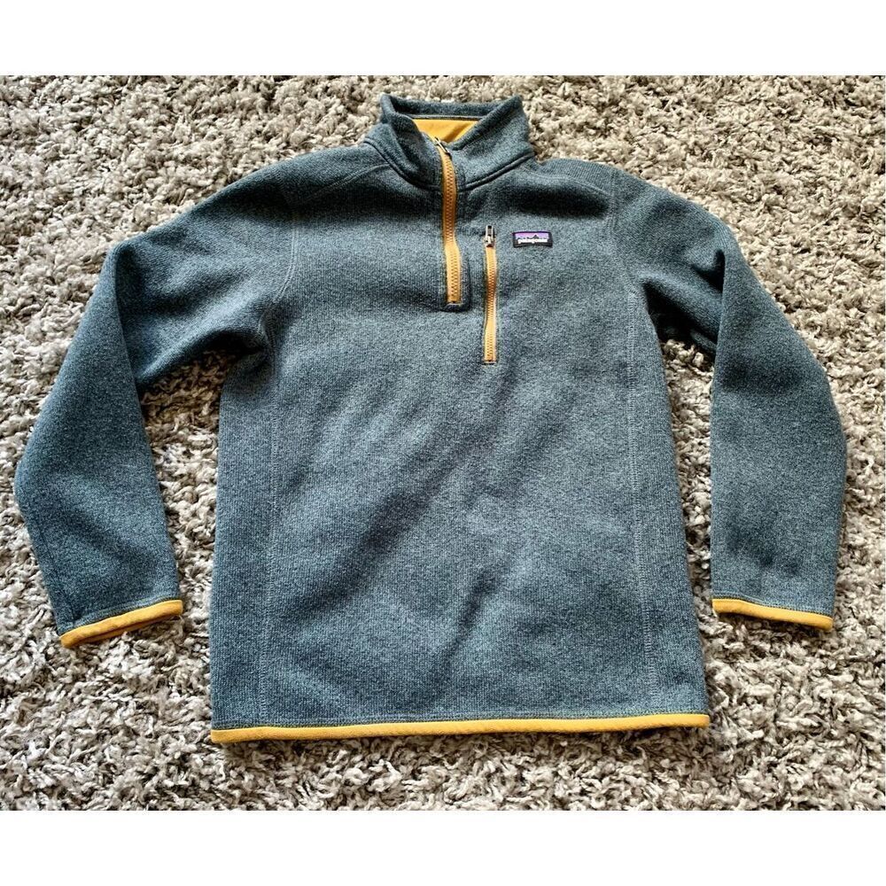 Patagonia BETTER SWEATER 1/4 zip pullover BLUE Fleece Jacket KIDS YOUTH L
